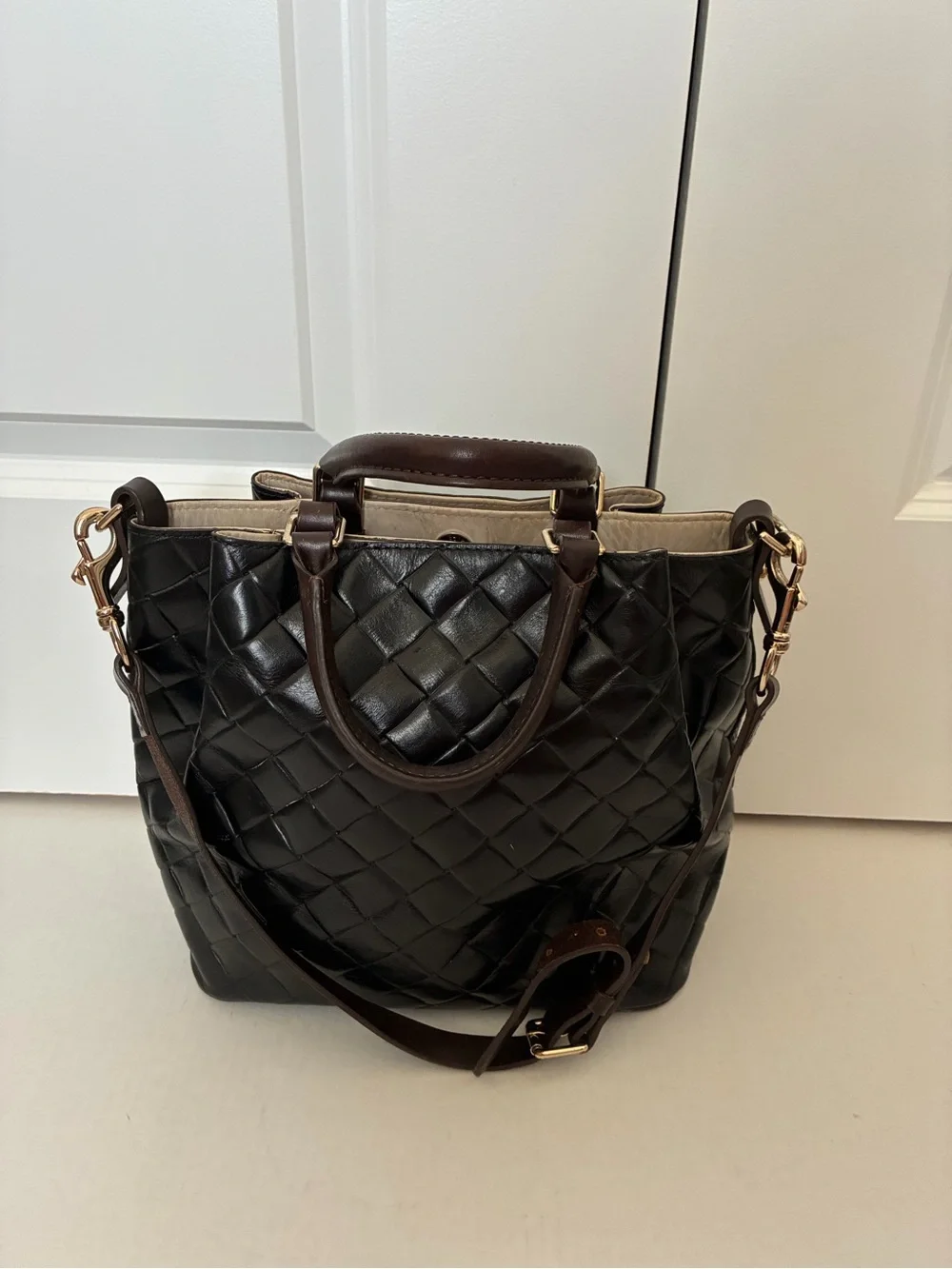 Dooney & Bourke Black Quilted Leather Satchel